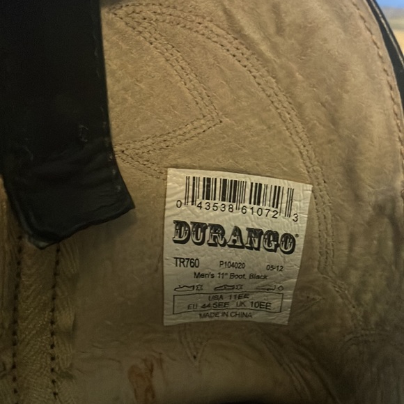 Men’s Black Durango Dressy Cowboy Boots, Size 11 - Picture 2 of 8